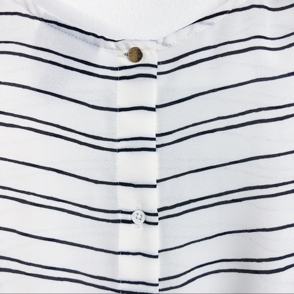 Who What Wear White & Black Striped Blouse - Picture 4 of 4